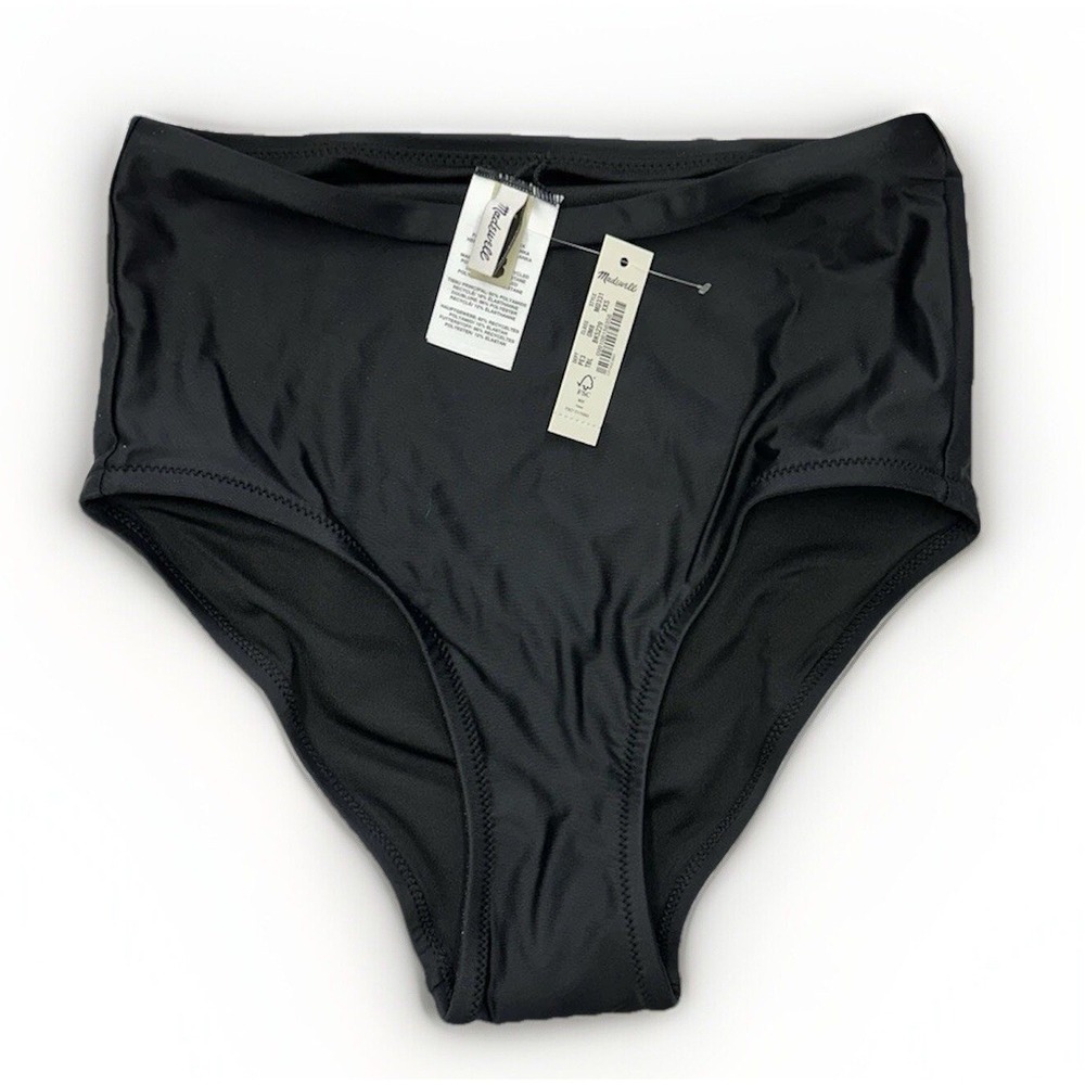 Madewell Bikini Bottom Black Second Wave Retro High-Waisted / Women's XXS